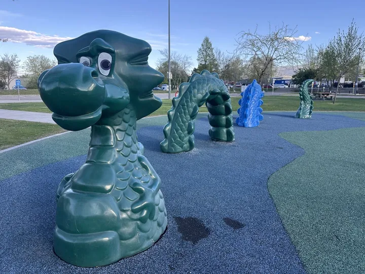 Ogopogo climbing structure at Parkinson Recreation Centre Playground in Kelowna